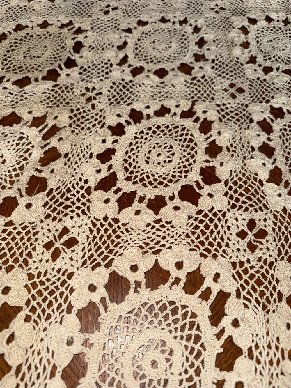 Antique lace tablecloth